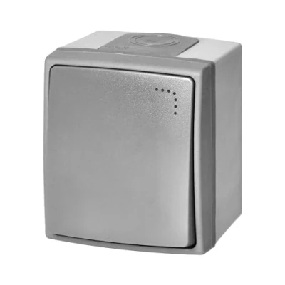 Imagen de Miratic Interruptor Pared Pulsador Timbre Exterior de Puerta Color Gris Robusto y Duradero Hogar Oficina con Grado Proteccion IP55 (con retroiluminación)
