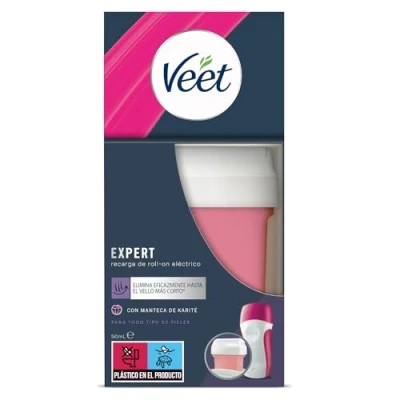 Imagen de Veet Cera Depilatoria Cartucho de Recambio Roll On Eléctrico EasyWax con Manteca Karité para Todo Tipo Pieles, 50 ml