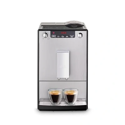 Imagen de Melitta Solo E950 203, Cafetera Superautomática con Molinillo, 15 Bares, Café en Grano para Espresso, Limpieza Automática, Personalizable, Plata