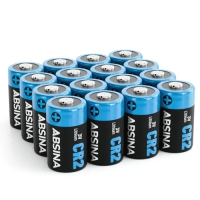 Imagen de ABSINA 16x Pilas CR2 3V Litio para cámaras y Mucho más CR 2 a Prueba de Fugas Larga duración Pila con 800mAh Lithium Battery,