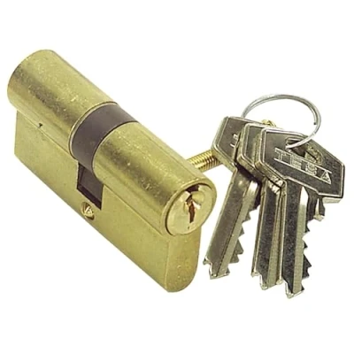 Imagen de Tesa Assa Abloy 50304050L Cilindro De Seguridad Estándar Leva Larga, Latonado, 40x50 mm