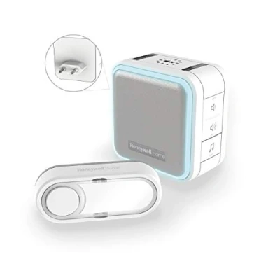 Imagen de Honeywell Home DC515SP2 Serie 5, Timbre Inalámbrico Enchufable con Led, Compacto, Pulsador (Blanco)