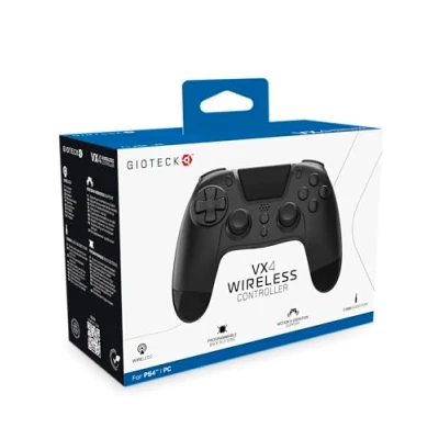 Imagen de Gioteck Mando Inalámbrico Con Botones Programables De Color Negro Vx 4 Para Playstation Y Pc (PlayStation 4)