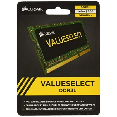 Imagen de Corsair Value Select SODIMM 8GB (1x8GB) DDR3L 1600MHz C11 Memoria para Portátiles/Notebooks Negro