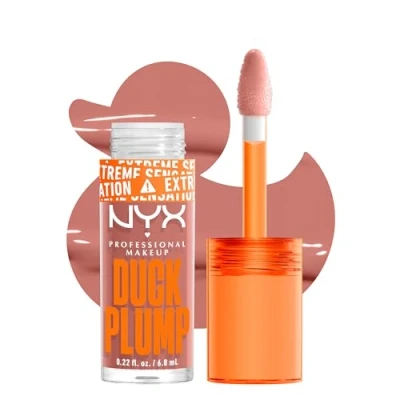 Imagen de NYX Professional Makeup Duck Plump, Brillo de Labios, Efecto Volumen Instantáneo, Con Jengibre Picante, Fórmula Vegana, Tono: Banging Bare