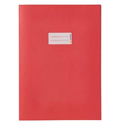 Imagen de HERMA Funda para cuaderno de ejercicios papel A4, con campo inscripción, hecha 100% reciclado, chaquetas cubierta la escuela, rojo