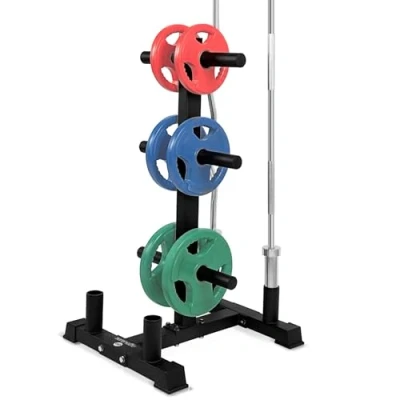 Imagen de Pyle soporte para discos de pesas, Organizador gimnasio, Resistente, Capacidad 363kilos, Facil ensamblaje, Compacto, Ahorrador espacio