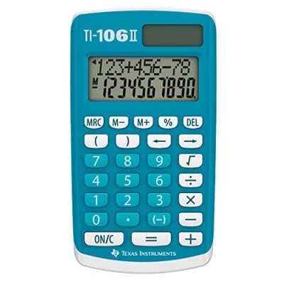 Imagen de Texas Instruments TI 106 II calculadora científica Solar, Una de bolsillo duradera y fácil usar con cuatro operaciones aritméticas básicas, EN/GR/DU/FR