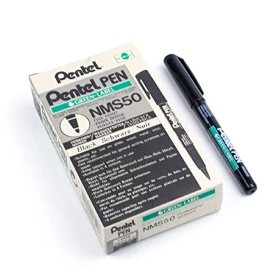 Imagen de Pentel Rotuladores permanentes sin xileno/tolueno, línea de 0,8 mm, color negro