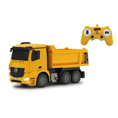 Imagen de Jamara 405108 Benz Camión volquete Vagoneta basculante Mercedes Arocs 1:26 2,4 GHz, Color Amarillo, Talla única (405108)