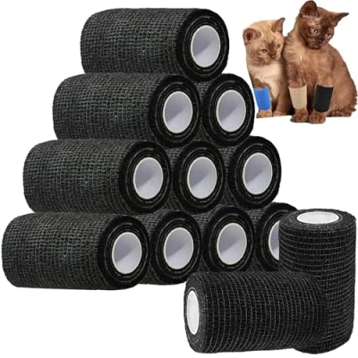 Imagen de ANAMPION Venda Cohesiva 12 Pack 7.5cmX4.5M Cinta Bendaje Adhesiva Vendaje Autoadhesivo Deportiva Tape Cohesivo para Muñeca Dedos Lesiones Deportivas,Hinchazón