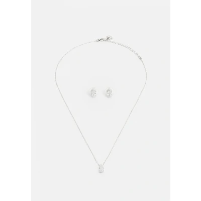 Imagen de Swarovski Conjunto Attract, Talla pera, Blanco, Baño de rodio