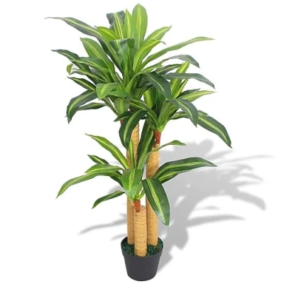 Imagen de vidaXL Planta de Drácena Artificial con Maceta 100 cm Verde Plástico