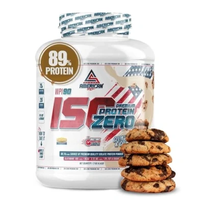 Imagen de AS American Suplement Proteina Isolada Zero 2kg 0% Azúcares y Grasa Whey Isolate Iso Proteinas Aumenta Músculo Sin Bajo en Carbohidratos Cookies