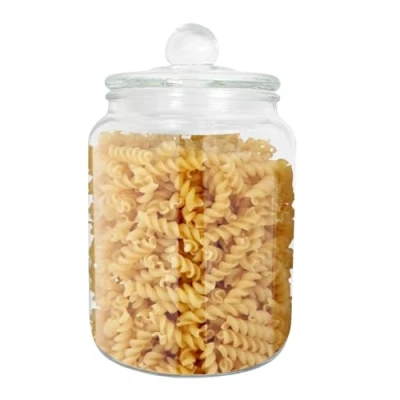 Imagen de Tarros de Almacenamiento con Tapa, 2.0 L Recipiente Vidrio Hermético, Grande Bote Galletas Cristal Boca Ancho Tarro para Nueces, Harina, Caramelo Transparente