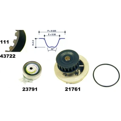 Imagen de MAPCO 41722 Bomba de Agua + Kit Distribucion con tornillo 17 OPEL: Astra G Berlina, F CC