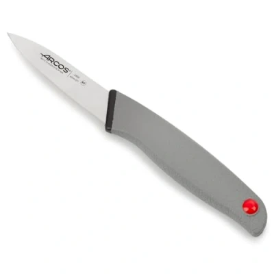 Imagen de Arcos Cuchillo Pelador Acero Inoxidable. Cocina Profesional para Cortar, Pelar y Limpiar Alimentos. Mango Ergonómico Polioximetileno Hoja 80 mm. Serie Color Prof. Gris.