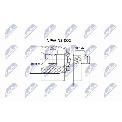 Imagen de NTY NPW NS 002 Junta Homocinética lado de engranaje NISSAN: ALMERA II Hatchback, 1, SUNNY 3