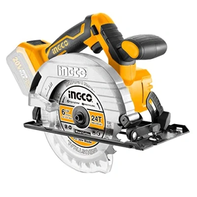 Imagen de INGCO CSLI1651 sierra circular inalámbrica eléctrica de iones litio 20 V, 4600 RPM (solo cuerpo), diámetro hoja 165 mm, profundidad máxima corte 55 mm con 1
