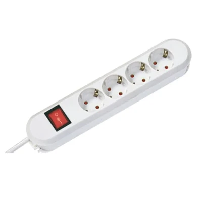 Imagen de Bachmann 381.230K Regleta con interruptor (4 enchufes, 1,5 m), color blanco