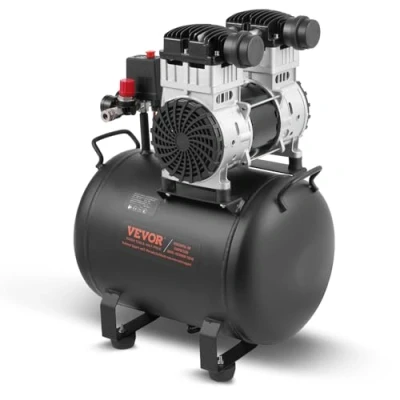 Imagen de VEVOR Compresor de Aire sin Aceite 2 HP, Tanque Acero 40 L, 5,3 CFM a 90 PSI y Presión Máxima 125 PSI, Portátil Ultrasilencioso 78 dB, para Reparación Automóviles, 720 x 390 710 mm