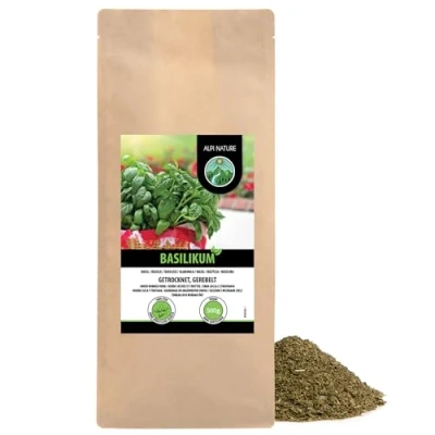 Imagen de Albahaca rallada (500g), seca, frotada, 100% pura y natural para la preparación de mezclas especias, suavemente secada