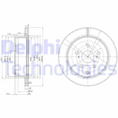 Imagen de DELPHI BG3166 Disco de freno 291 18 5 ventilado aceitado sin procesar cojinete rueda, anillo sensor ABS TOYOTA: Supra III