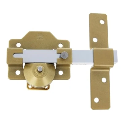 Imagen de Amig Cerrojo de Sobreponer para Puertas con Cilindro Seguridad y Pestillo Apertura Acero Color Dorado 70 mm Incluye 5 Llaves Punto 88 x 153