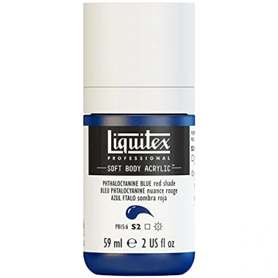 Imagen de Liquitex 1959314 Soft Body Pintura acrílica, color azul fosforescente (tono rojo), botella dosificadora de 59 ml