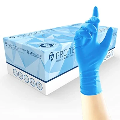 Imagen de UNIGLOVES PRO.TECT Blue XHD+ GA0102 guantes desechables multiusos, sin polvo y látex, tamaño pequeño, caja de 50