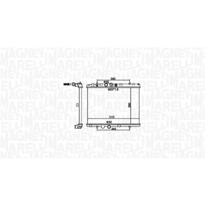 Imagen de MAGNETI MARELLI 350213156100 Radiador, refrigeración del motor 380 548 23 Aletas unidas mecánicamente PEUGEOT: 307 Hatchback