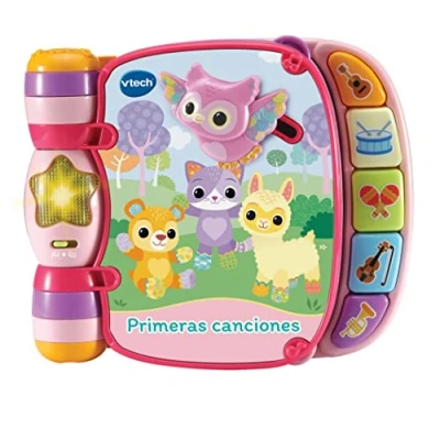 Imagen de VTech Baby Primeras Canciones Libro interactivo de aprendizaje Juguete para bebés +6 meses Color rosa Versión ESP