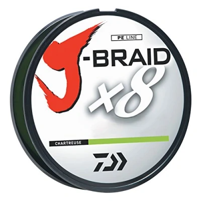 Imagen de Daiwa Línea Trenzada J Braid con 8 hebras se sección Redonda, 300 m, JB8U20 300CH, Chartreuse, 9 kg
