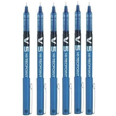 Imagen de Pilot BX V5 Hi Tecpoint Bolígrafo de punta redonda extrafina 0,5 mm línea 0,3 6 unidades color azul
