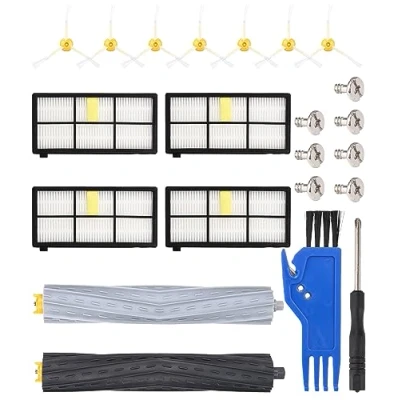 Imagen de Jissta Accesorios de Recambios para iRobot Roomba Serie 800 900,Repuestos Cepillos Compatible con 850,851 860 865 866 891 896 900 960,1 Rodillos,4 Filtros,7 Laterales