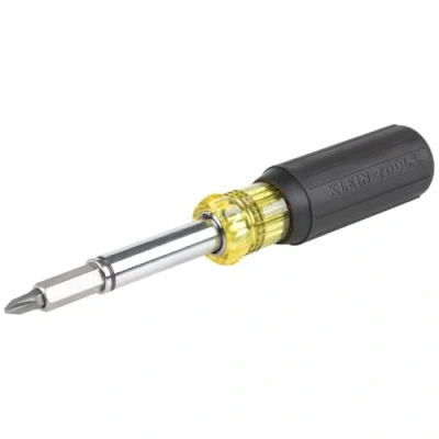 Imagen de Klein Tools 32500MAG destornillador magnético multibroca/destornillador de tuerca, multiherramienta 11 en 1 con 8 puntas, 3 tamaños mango agarre acolchado
