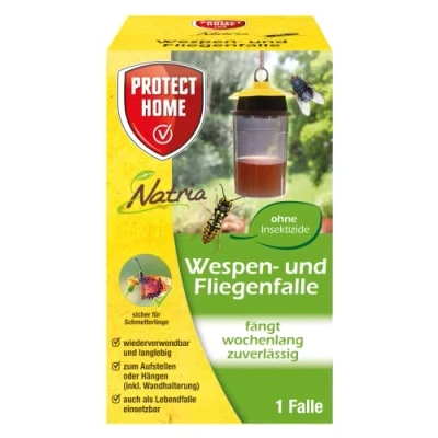 Imagen de PROTECT HOME Natria Trampa para Avispas y Moscas sin Veneno, 1 Avispas, Incluye Soporte de Pared (El producto viene liquido incluido)
