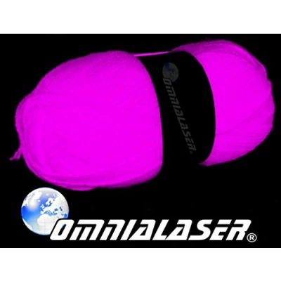 Imagen de OmniaLaser OL UVWOOLPINK Lana reactiva a la luz de Wood, UV, para glow parties, ovillo neón, rosa