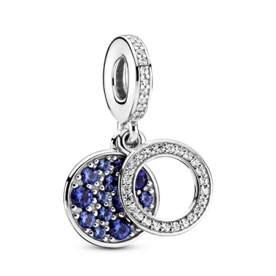 Imagen de Pandora Charm Colgante Doble Disco Azul 799186C01