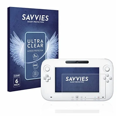 Imagen de savvies Protector Pantalla para Nintendo Wii U GamePad (Controller) (6 Unidades) Película Ultra Transparente