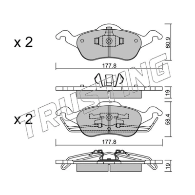 Imagen de TRUSTING 300.0 Juego de pastillas freno excl. contacto avisador desgaste, no preparado para indicador desgaste FORD: Focus Mk1 Hatchback
