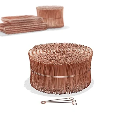 Imagen de Heimfleiss® alambre de atar hormigón 1,0 x 100 160 mm (1000 uds.) cobreado ojales para retorcerdora Cierre saco