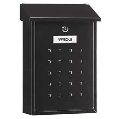 Imagen de Buzón de Correo Acero, Tamaño M (Correo DIN A4 y Revistas), Individual Exterior, Pared, Antilluvia, Fácil Instalar, Negro