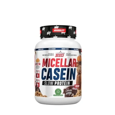 Imagen de BIG Caseina Micelar de Maxima Calidad, Proteina Liberacion Sostenida para Recuperacion y Masa Muscular, Textura Cremosa (Sin toppings, Choco Peanut Salted Caramel)