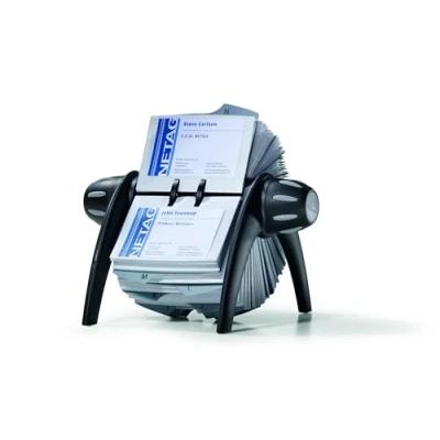 Imagen de Durable 241701 Índice de tarjetas rodantes Visifix Flip Vegas, para 400 visita, índice A Z, negro