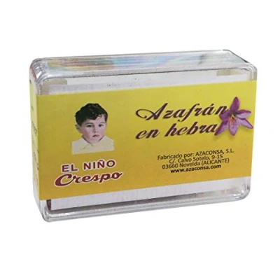 Imagen de El Niño Crespo Azafrán en Hebras Caja de 1 gramo Español Condimento Culinario Aporta Sabor a tus Comidas Original España Silvestre