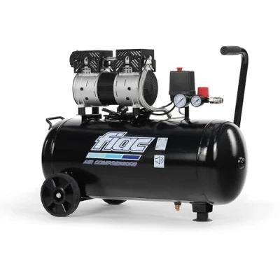 Imagen de FIAC Compresor de Aire Móvil Silencioso SUPERSILENT 50, Sin Aceite, Presión Máxima 8 Bar, 1 Hp, Depósito 50 Litros, Nivel sonoro 58 dB LpA