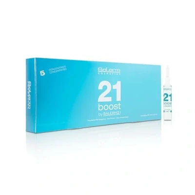 Imagen de Salerm Mascarilla Capilar Concentrada 21 Boost Ampollas Hidratantes para el Cabello 8 x 13 ml Repara con Protector Térmico Antipolución y Anti Frizz