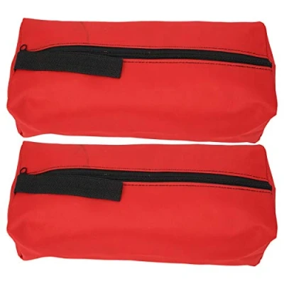 Imagen de 2 Pcs Bolsa de Herramientas Portátil Grande Almacenamiento Lona Cremallera Con Clip Multifuncional C(Rojo)