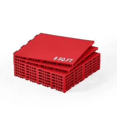 Imagen de VEVOR Azulejos de Suelo para Hockey sobre Césped Artificial, 8 Piezas, Superficie Entrenamiento Versátil Entrelazada, Baldosas Pista Baile, (Rojo, Pies Cuadrados/Caja), 315 x 16 mm